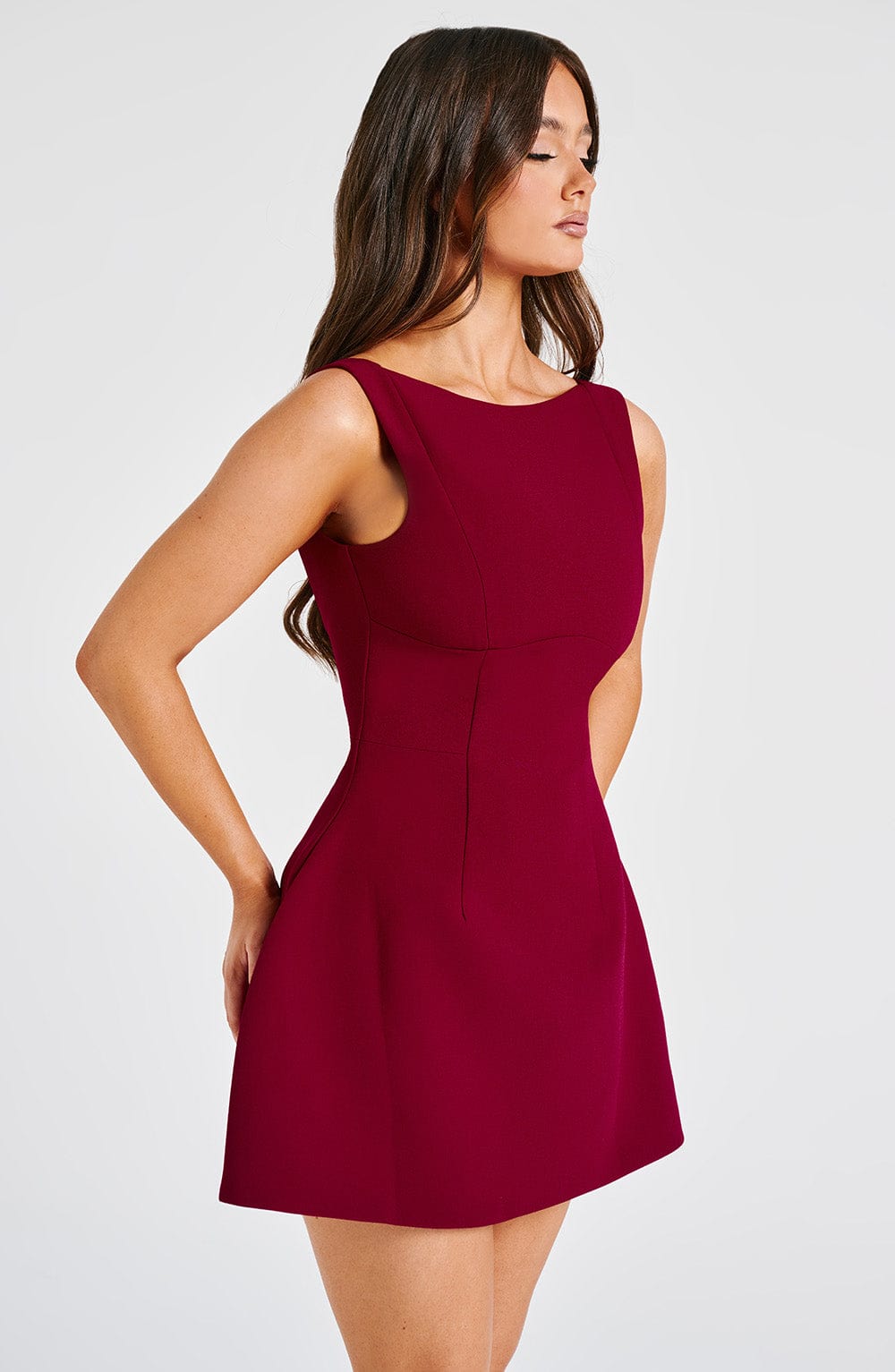 Rochie mini damă fără mâneci | Rochie evazată în stil skater