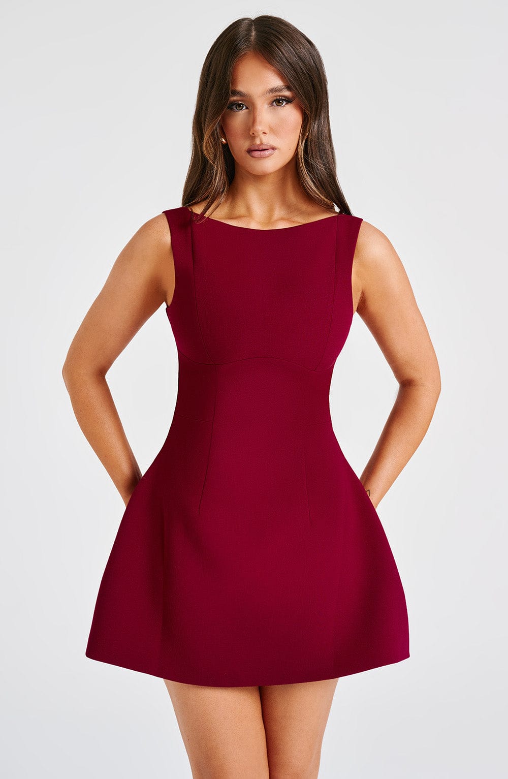 Rochie mini damă fără mâneci | Rochie evazată în stil skater