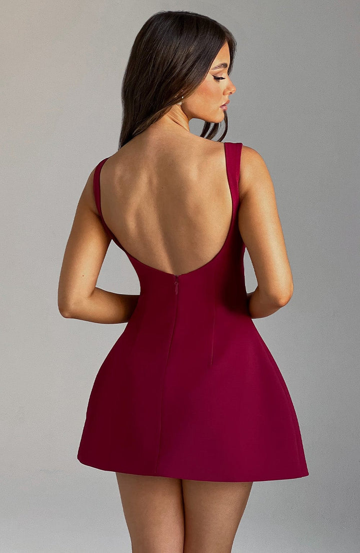 Rochie mini damă fără mâneci | Rochie evazată în stil skater