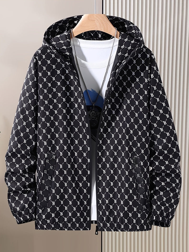 Herren Kapuzenjacke | Reguläre Passform | Leichte Jacke mit Reissverschluss | Freizeit & Outdoor