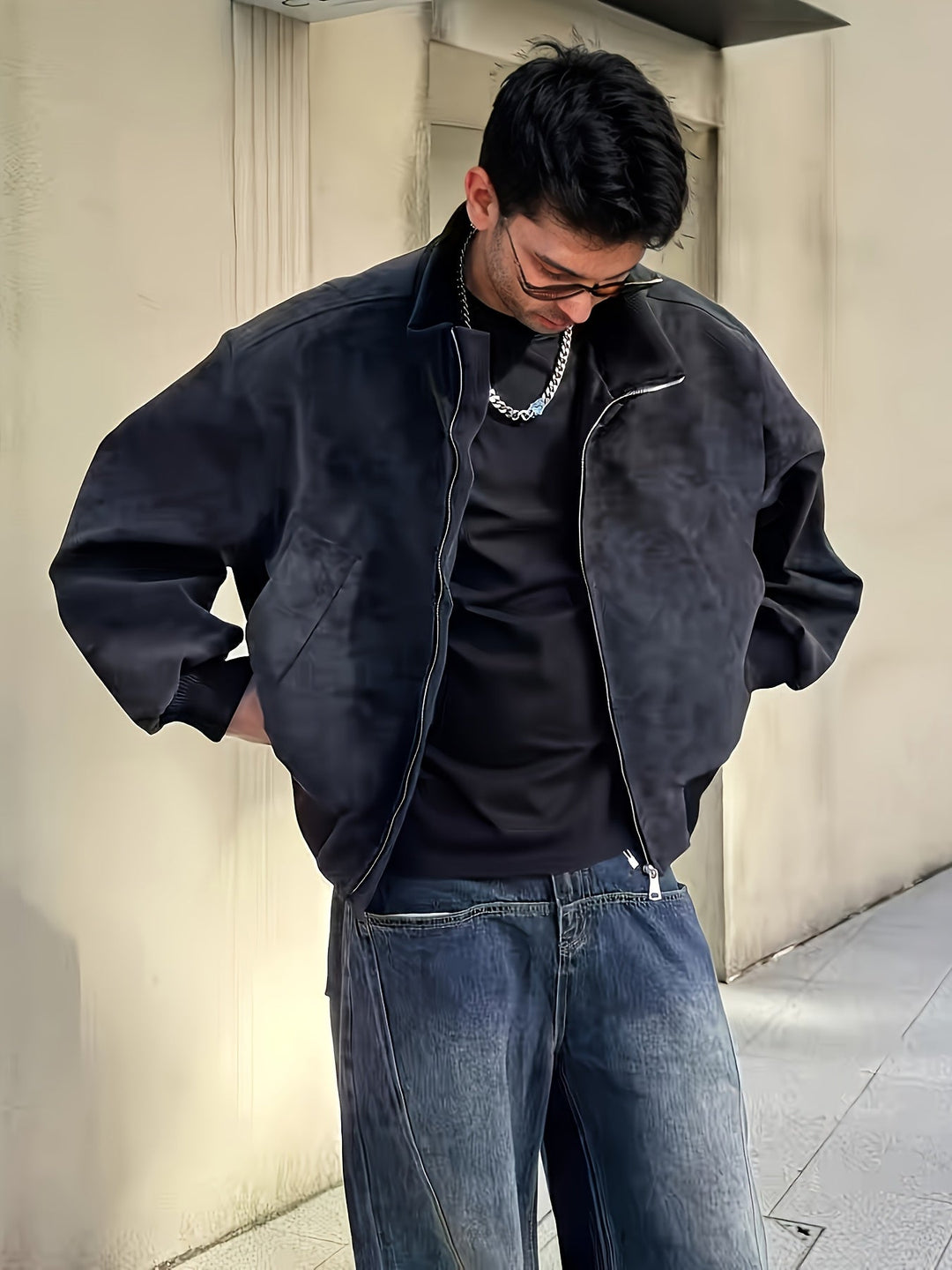 Veste bomber homme | Coupe confortable avec fermeture éclair | Col montant design | Look décontracté streetwear