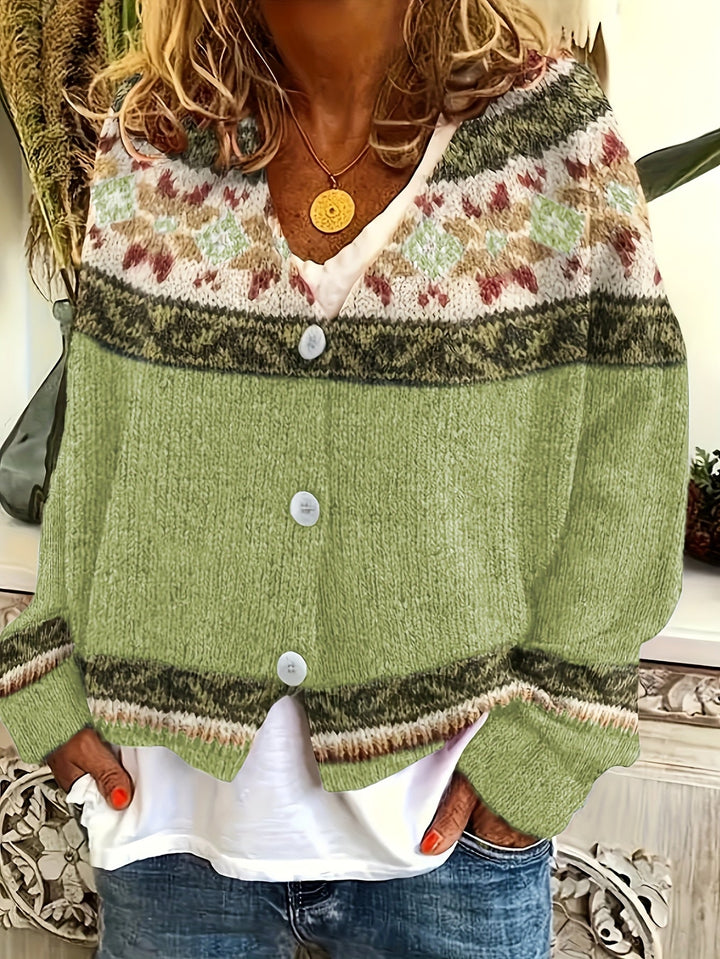 Wren | Women's Patterned Button-Front Cardigan