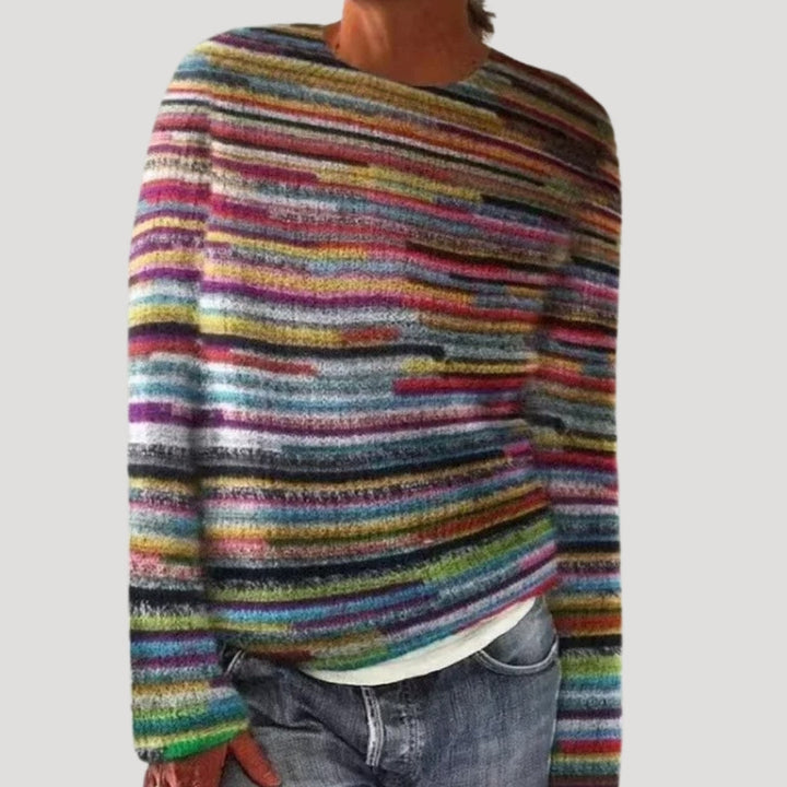 bunter gemusterter Strickpullover für Damen 6