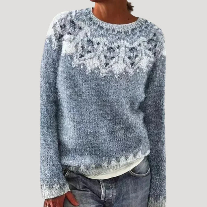 bunter gemusterter Strickpullover für Damen 7