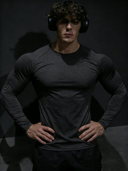 Men's Long Sleeve Compression T-Shirt with Muscle Fit | Gym Wear