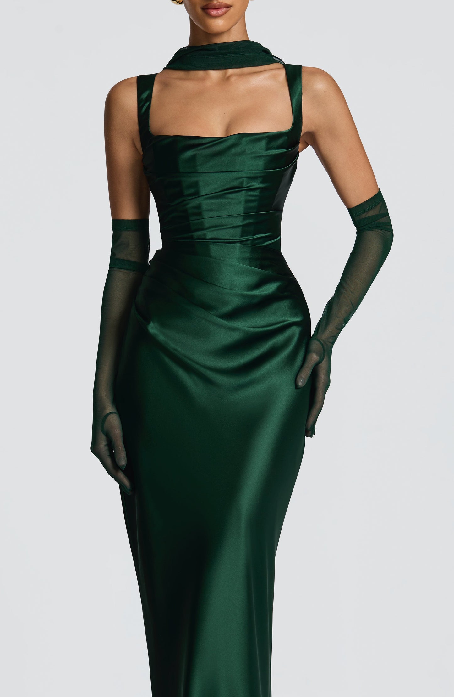 Damen Kleid mit eckigem Ausschnitt breiten Trägern | Maxi