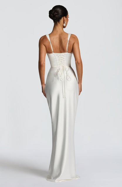 Damen Kleid mit eckigem Ausschnitt breiten Trägern | Maxi