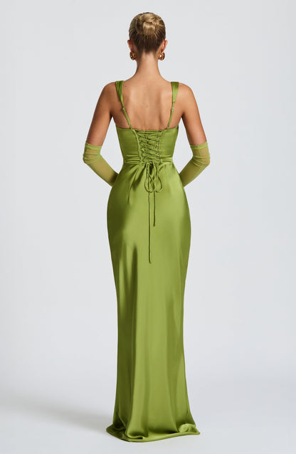 Damen Kleid mit eckigem Ausschnitt breiten Trägern | Maxi