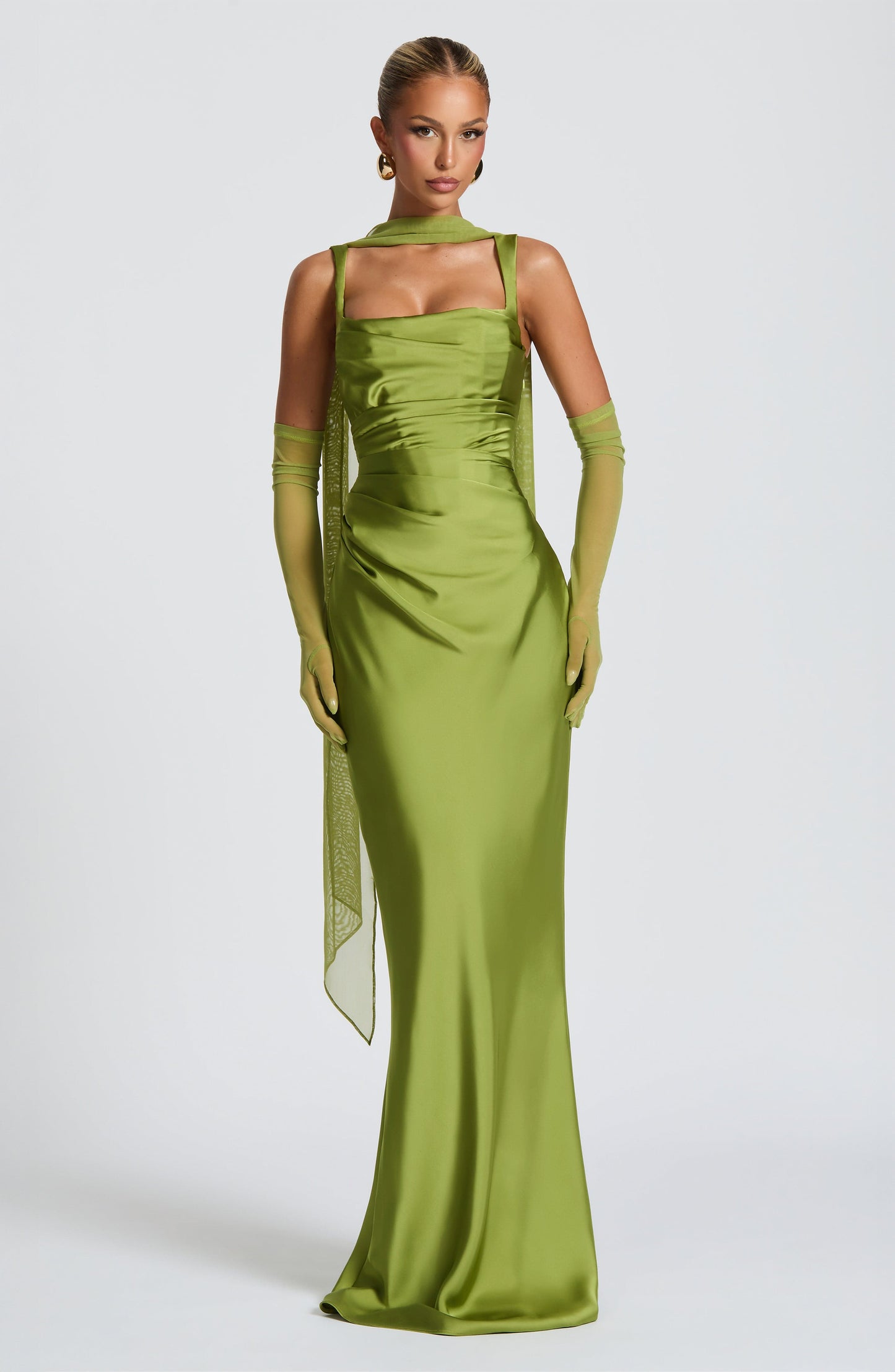 Damen Kleid mit eckigem Ausschnitt breiten Trägern | Maxi