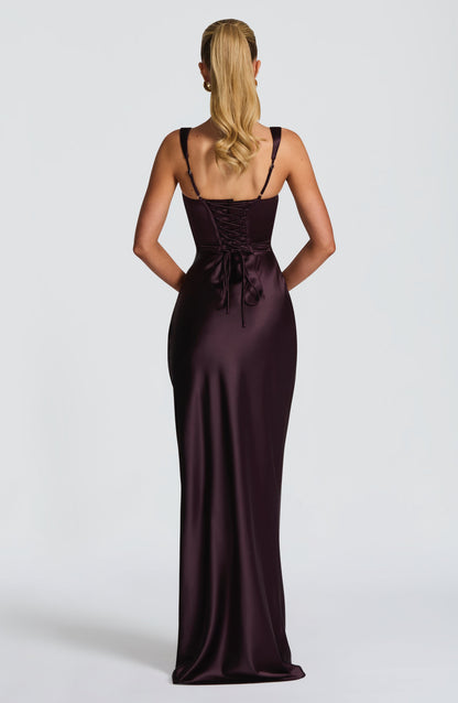 Damen Kleid mit eckigem Ausschnitt breiten Trägern | Maxi