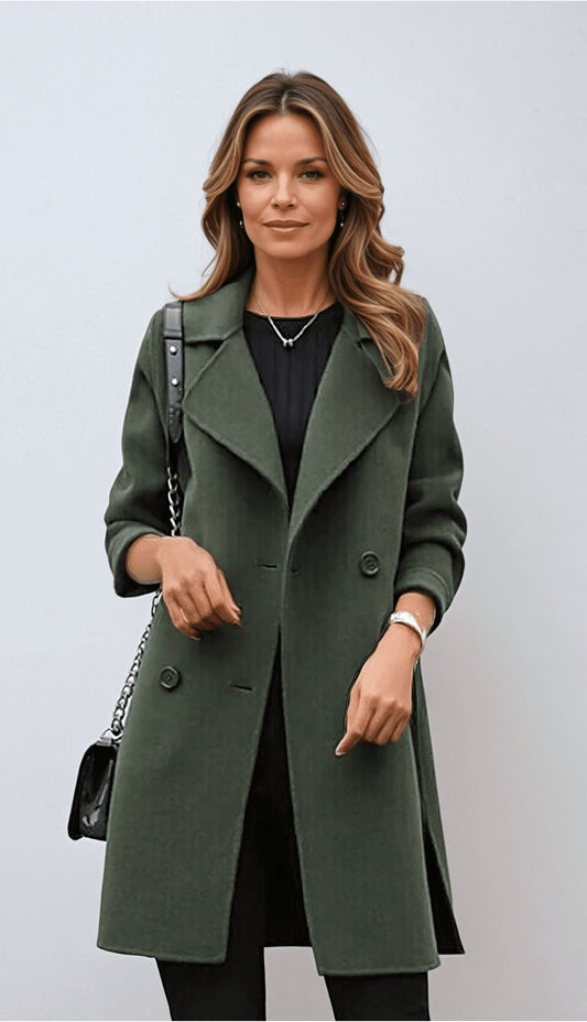 Palton damă | Croială cambrată cu guler rever | Design deschis | Look elegant pentru zi cu zi