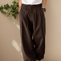 Herren Freizeithose | Hose mit Hoher Taille und Weitem Bein | Faltendetail | Moderner Relaxed-Look