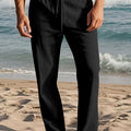 Herrenhose | Regular Fit Hose mit Geradem Bein | Kordelzugbund | Lässiger Sommerstil