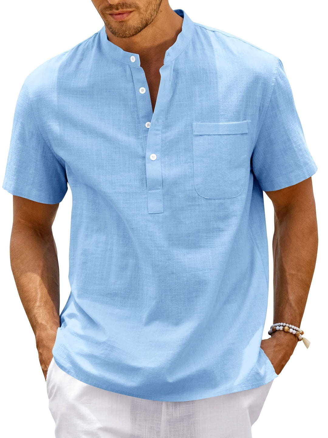 Rafał | T-shirt Henley homme en grandes tailles