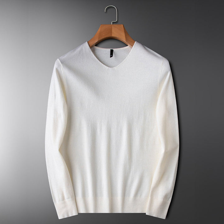 Herren Pullover mit langen Ärmeln und klassischem V Ausschnitt | Minimal Look