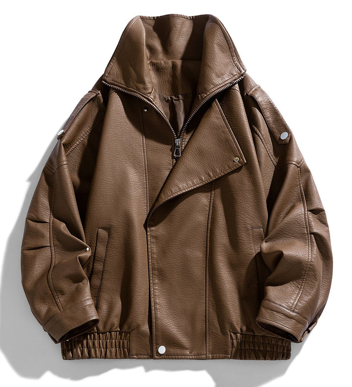 Veste de moto pour homme | Design distinctif du col | Détail fermeture éclair | Style urbain moderne