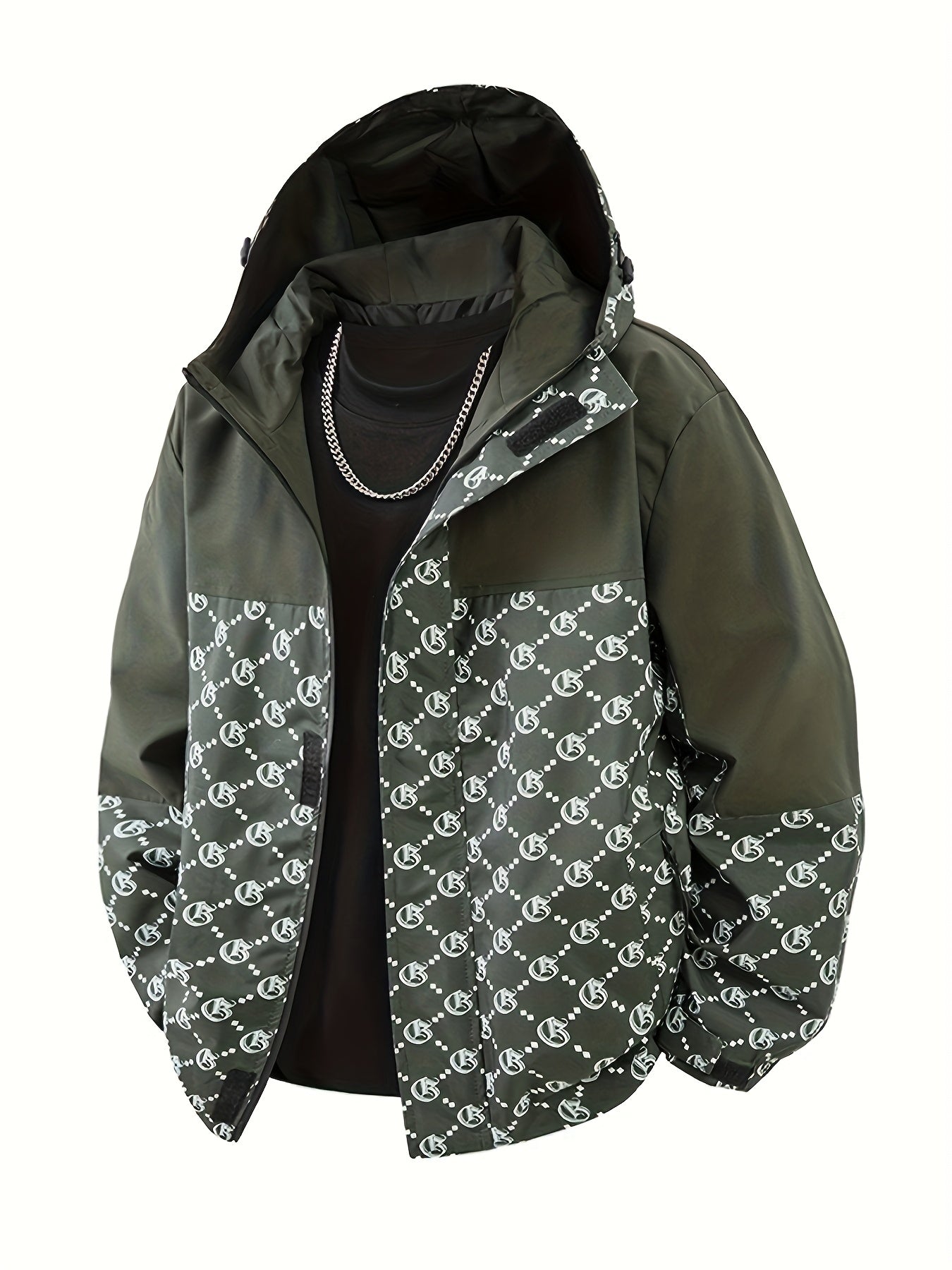 Herren Kapuzenjacke | Reguläre Passform | Windbreaker mit Reissverschluss | Outdoor Freizeitlook