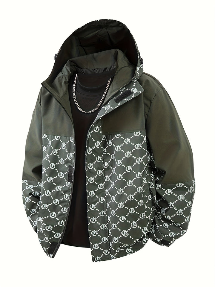 Pánská mikina s kapucí | Standardní střih | Větruodolná bunda na zip | Outdoorový volnočasový styl