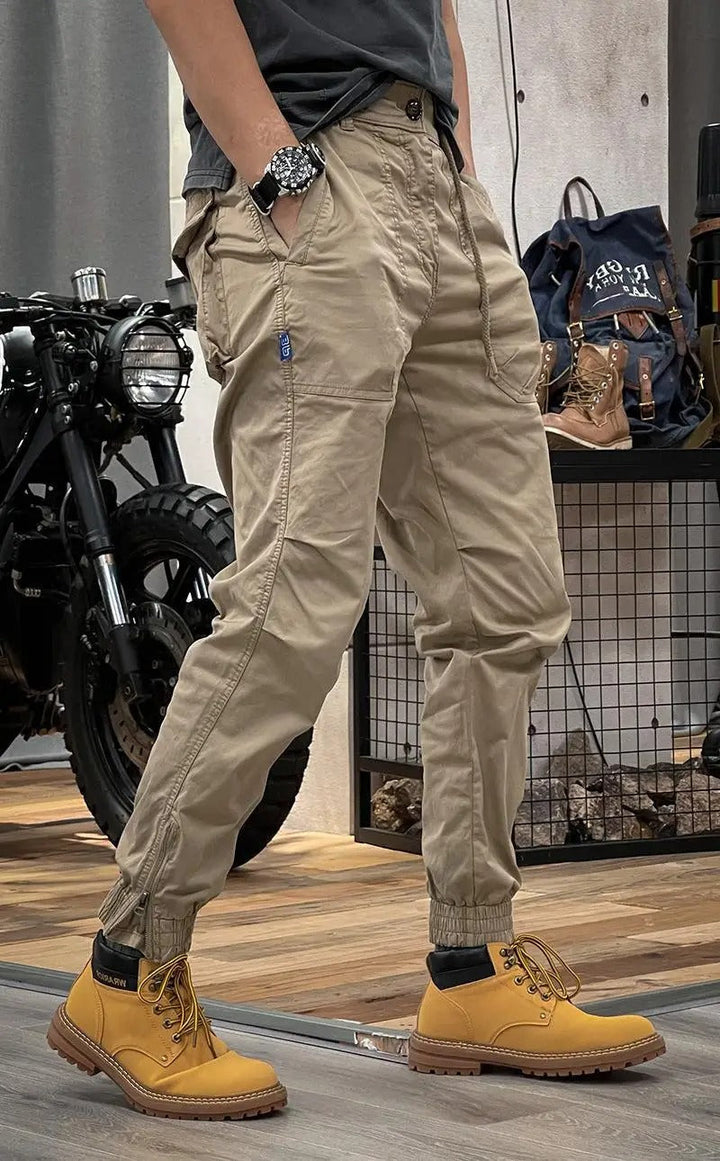 Pánské cargo kalhoty s našitými kapsami vpředu | Slim fit