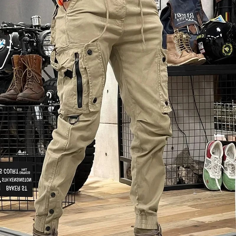 Pánské cargo kalhoty s našitými kapsami vpředu | Slim fit