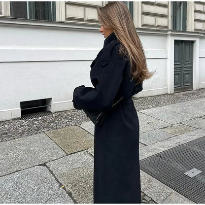 Trench-coat femme | Coupe décontractée | Manteau long avec ceinture à nouer | Look smart casual