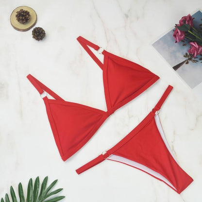 Damen Bikini-Set mit Dreiecksausschnitt und verstellbaren Trägern | Zweiteiler