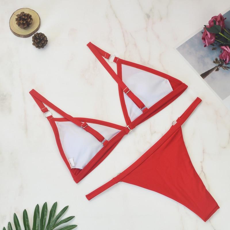 Damen Bikini-Set mit Dreiecksausschnitt und verstellbaren Trägern | Zweiteiler