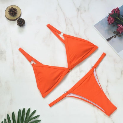 Damen Bikini-Set mit Dreiecksausschnitt und verstellbaren Trägern | Zweiteiler