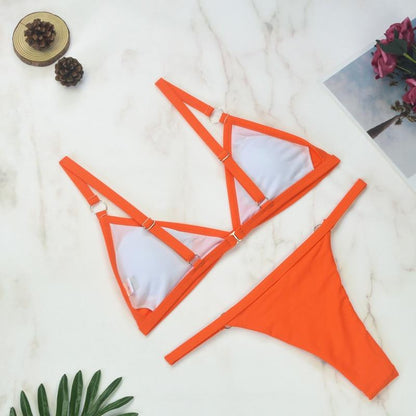 Damen Bikini-Set mit Dreiecksausschnitt und verstellbaren Trägern | Zweiteiler