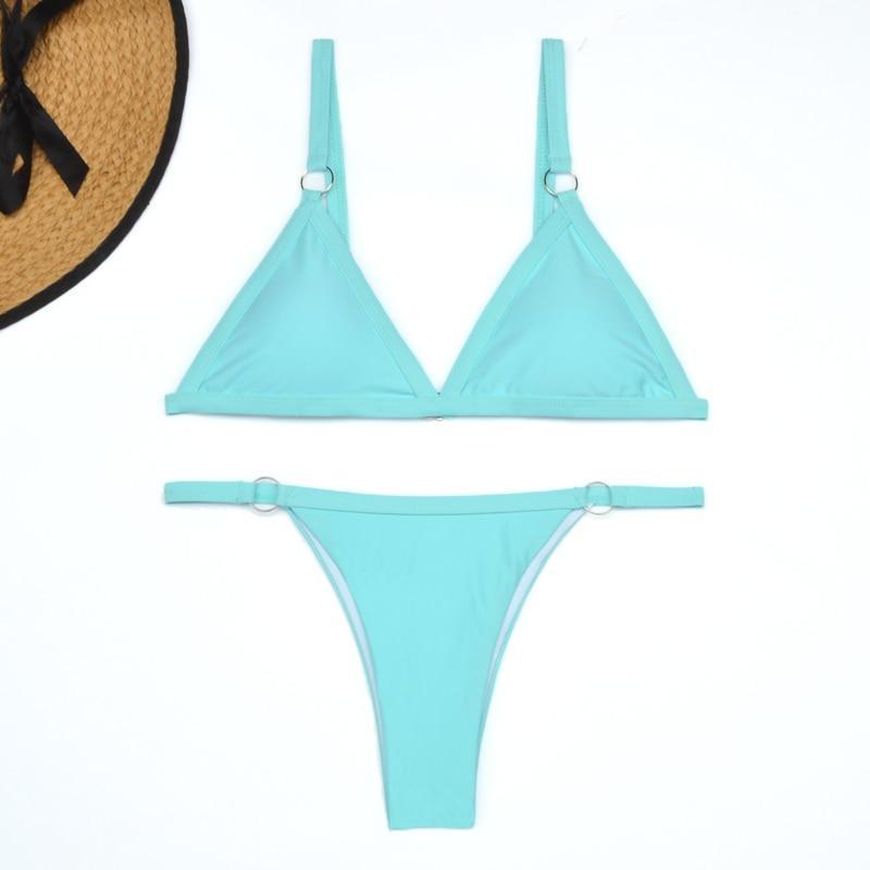 Damen Bikini-Set mit Dreiecksausschnitt und verstellbaren Trägern | Zweiteiler