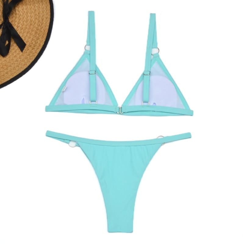 Damen Bikini-Set mit Dreiecksausschnitt und verstellbaren Trägern | Zweiteiler