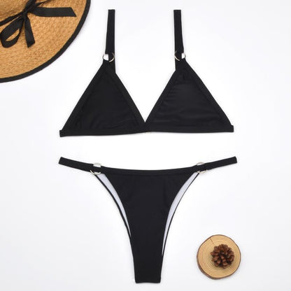 Damen Bikini-Set mit Dreiecksausschnitt und verstellbaren Trägern | Zweiteiler