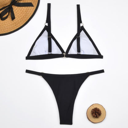 Damen Bikini-Set mit Dreiecksausschnitt und verstellbaren Trägern | Zweiteiler