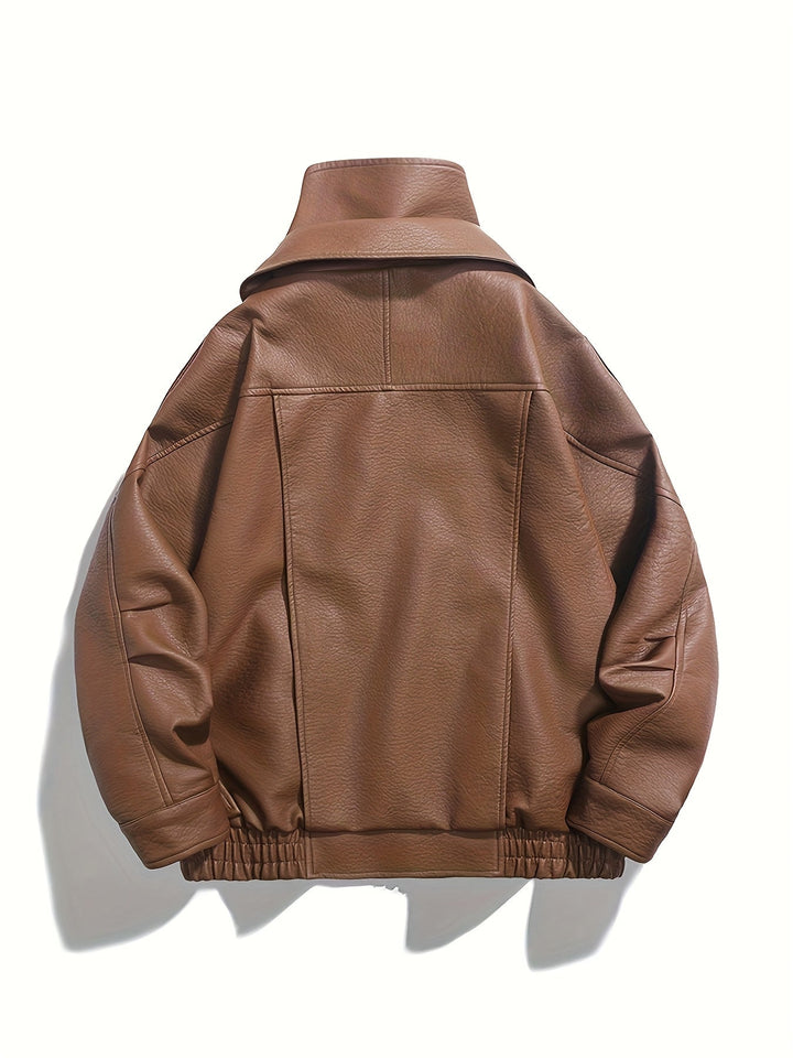 Veste de moto pour homme | Design distinctif du col | Détail fermeture éclair | Style urbain moderne
