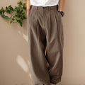 Herren Freizeithose | Hose mit Hoher Taille und Weitem Bein | Faltendetail | Moderner Relaxed-Look