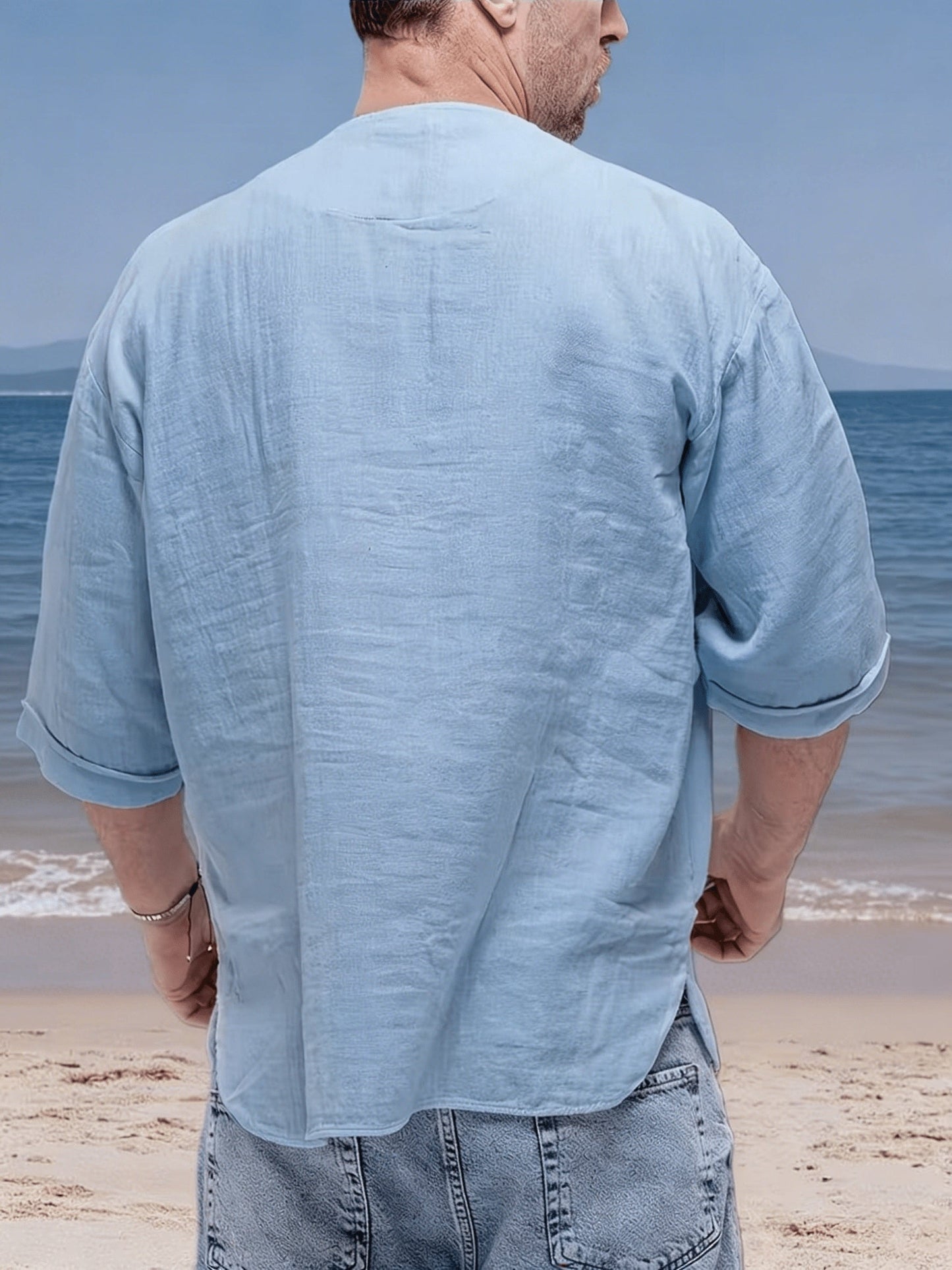 Herren Henley-Shirt | Relaxed Fit Shirt | V-Ausschnitt Design | Lässiger Alltagsstil