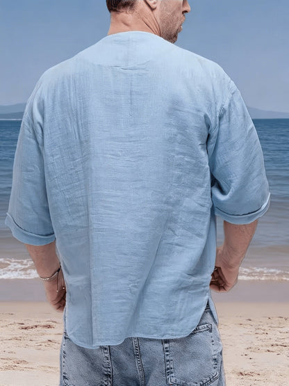 Herren Henley-Shirt | Relaxed Fit Shirt | V-Ausschnitt Design | Lässiger Alltagsstil