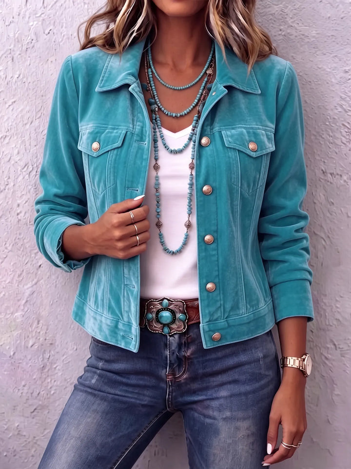 Elena | Women's Relaxed Fit Vintage Wash Button Jacket