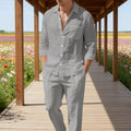 Herren Zweiteiler | Langarmhemd mit Kordelzughose | Bequeme Passform | Resort-Look