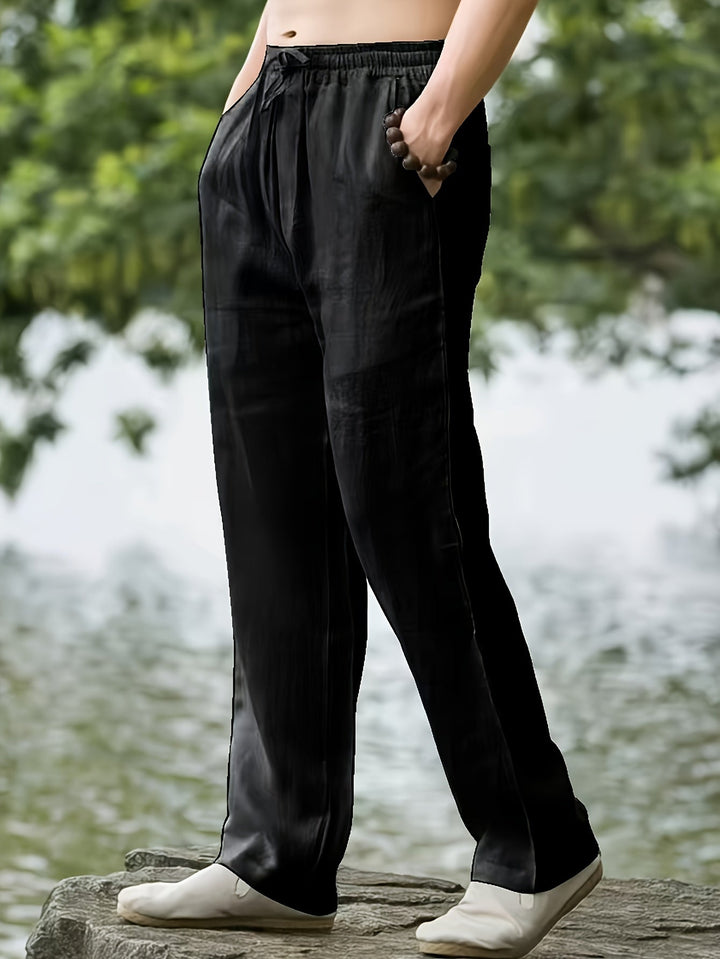 Pánské volnočasové kalhoty | Volný střih | Rovné nohavice a šňůrka v pase | Moderní streetwear styl