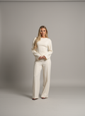 Damen Kombi-Set | Langarmoberteil und Weit Geschnittene Hose | Mühelose Eleganz für den Alltag