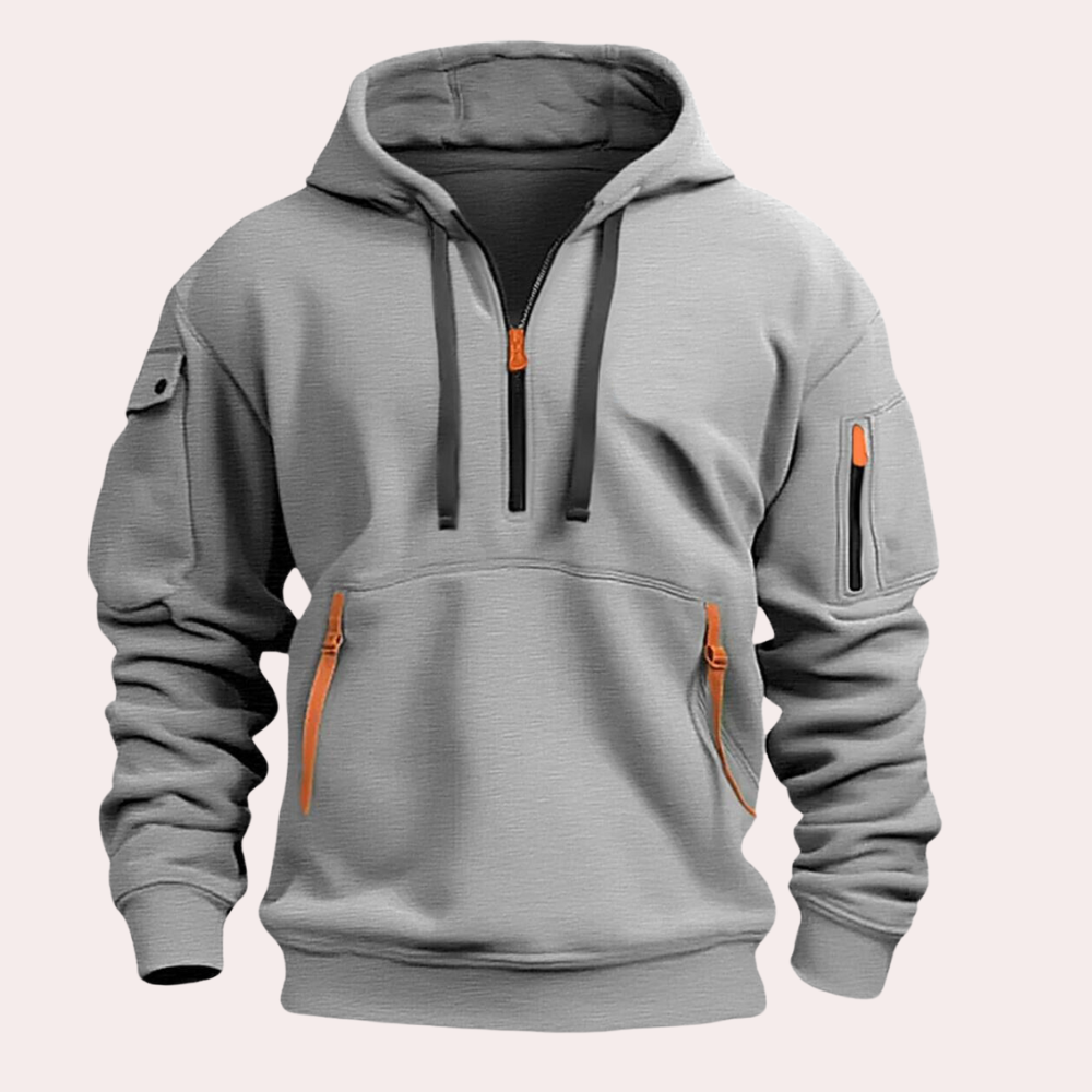 Herren-Funktions-Hoodie mit Reißverschlüssen – Bequem und praktisch für Alltag und Outdoor
