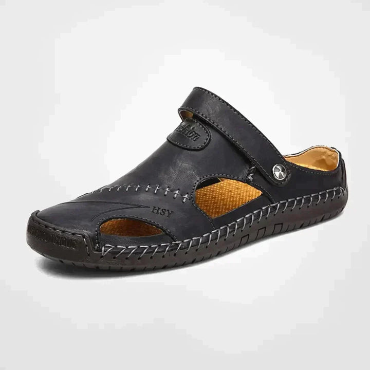 Sandali da uomo con design traforato, punta chiusa, modello slip-on | Chiusura a strappo