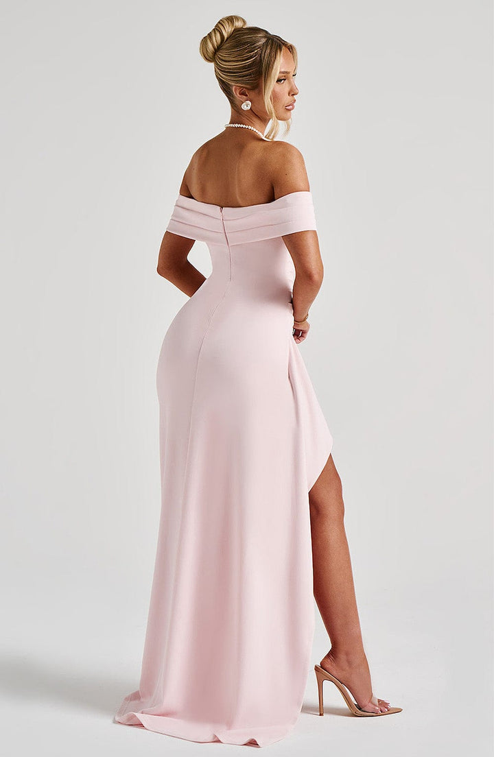 Rochie maxi damă cu umeri descoperiți | Croială mulată