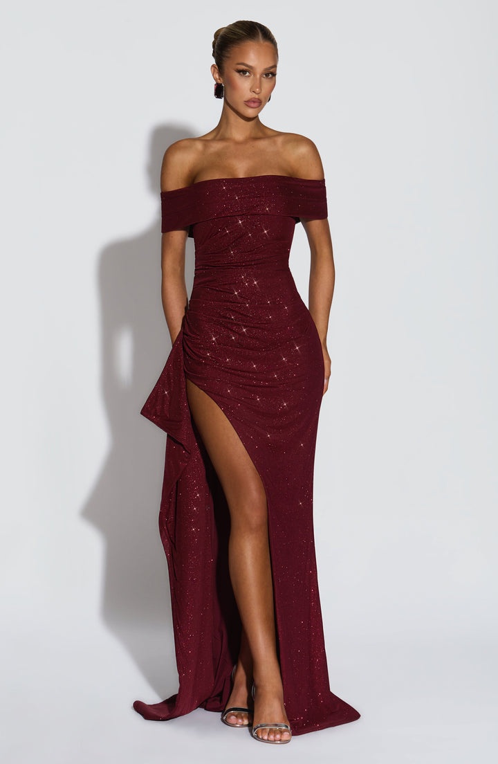 Rochie maxi damă cu umeri descoperiți | Croială mulată