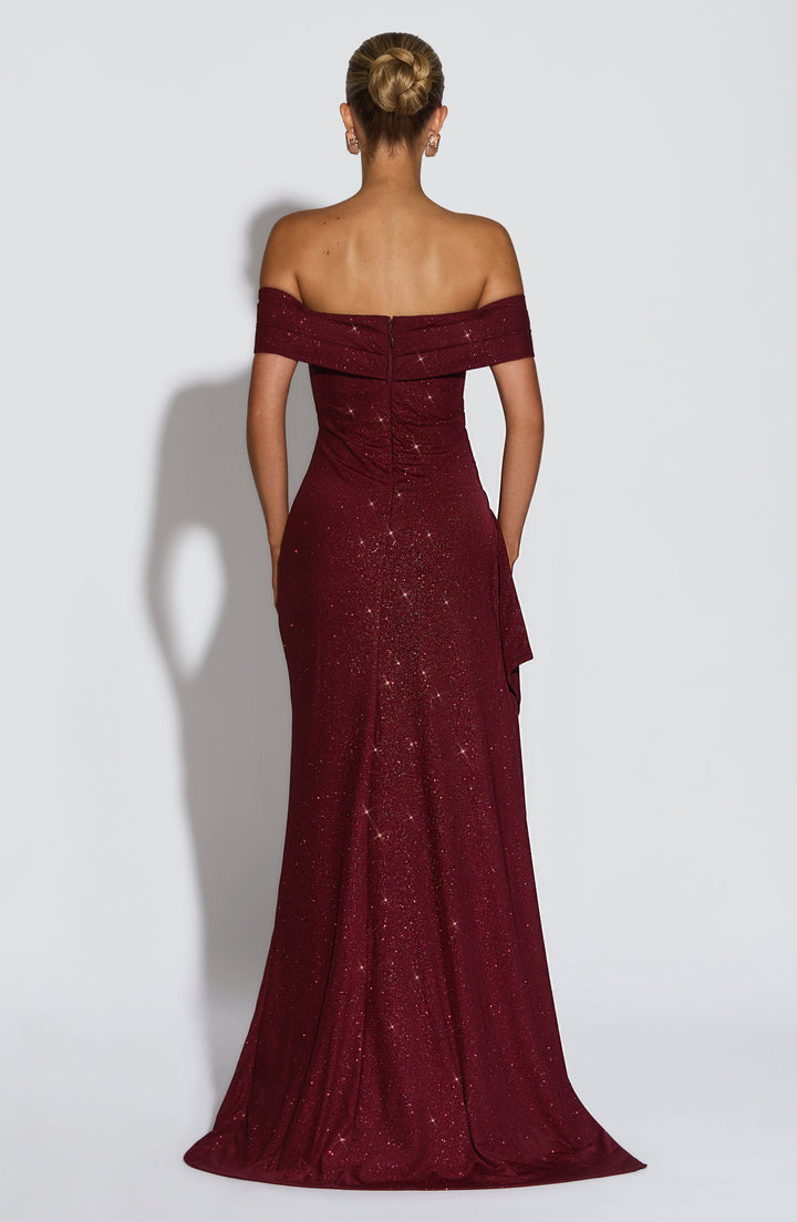 Rochie maxi damă cu umeri descoperiți | Croială mulată