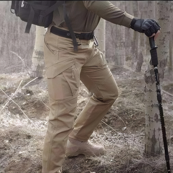 Pánské taktické kalhoty s několika kapsami na zip | Cargo