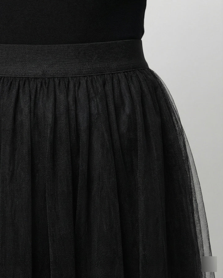 Rochie midi damă cu mâneci lungi, mulată | Fustă transparentă