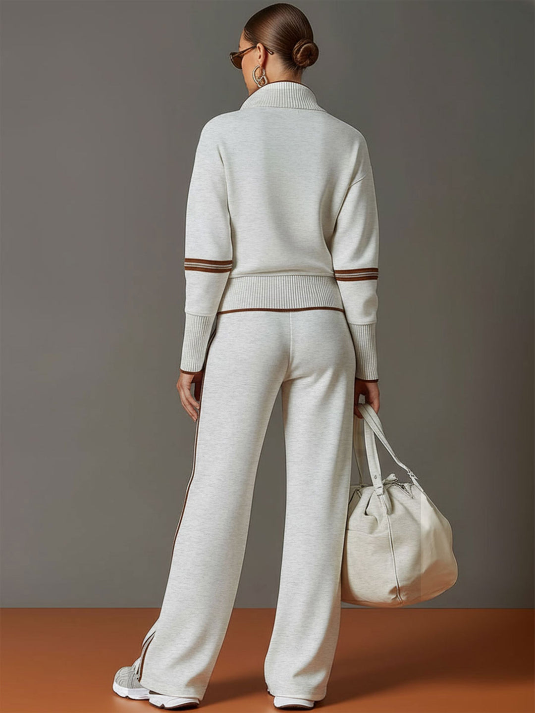Clara | Women's Relaxed Wide Leg Trousers and Blouse Two-Piece Set