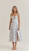 Damen Midikleid | Fit-and-Flare Passform | Florales Design | Sommerlicher Anlasslook